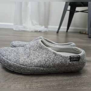 L.L. Bean Sweater Fleece Slipper Scuff Shoes Women's Size 8 Grey Loungewear